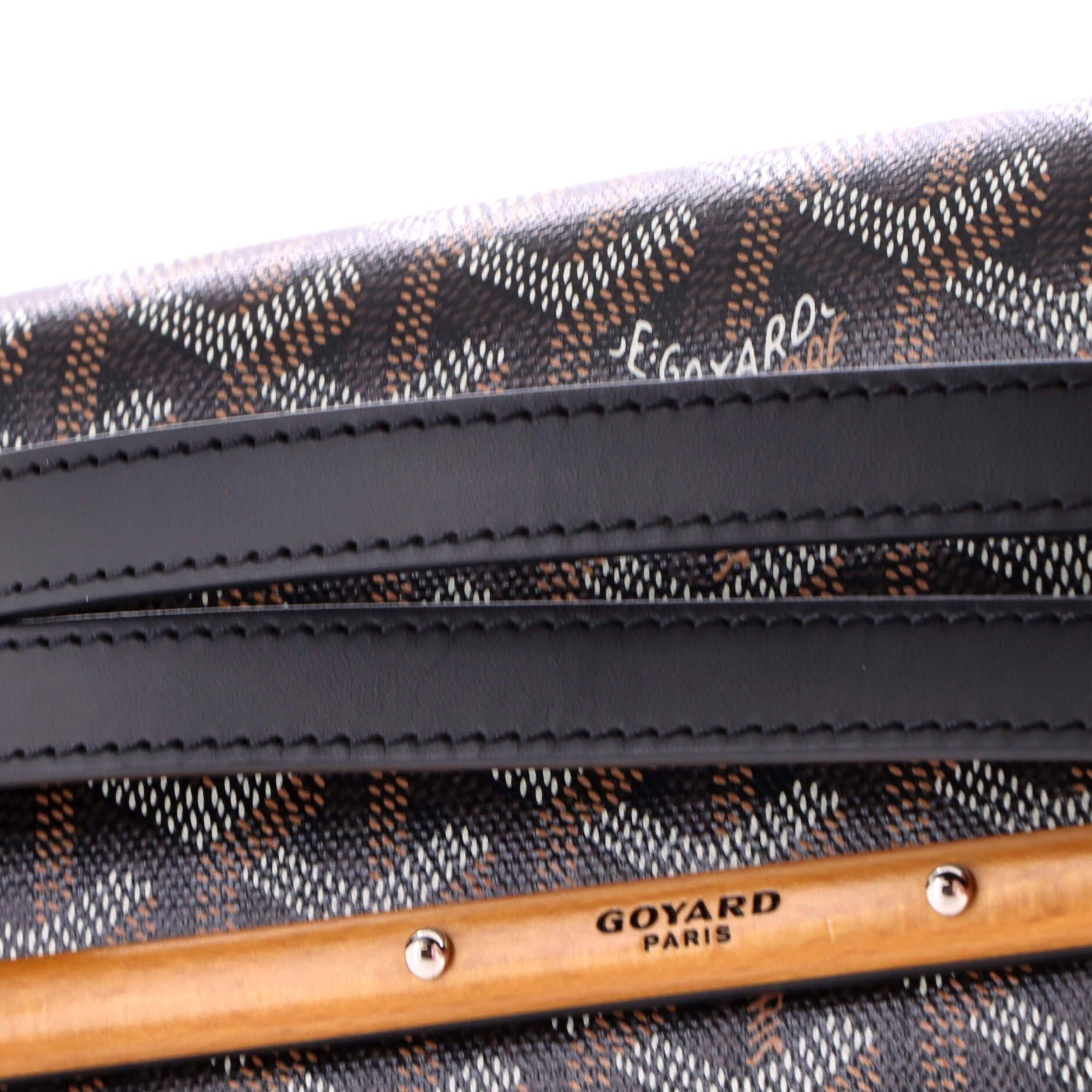 Pre-Owned Goyard Monte Carlo Clutch with Strap Coated Canvas PM, Alternate, color, Black