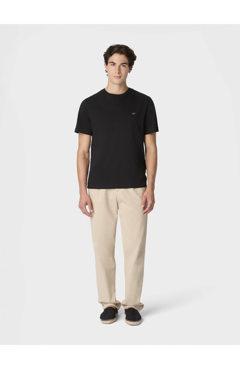 Missoni Crew Neck T-shirt In Cotton With Embroidery And Logo, Alternate, color, Black