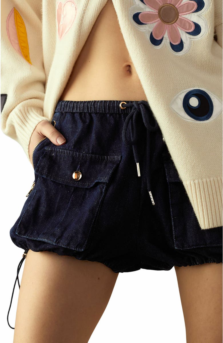 Cynthia Rowley Denim Cargo Shorts, Alternate, color, 