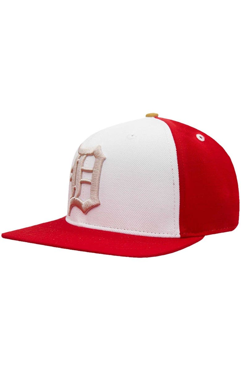 PRO STANDARD Men's Pro Standard White/Red Detroit Tigers Strawberry Ice Cream Drip Snapback Hat, Alternate, color,