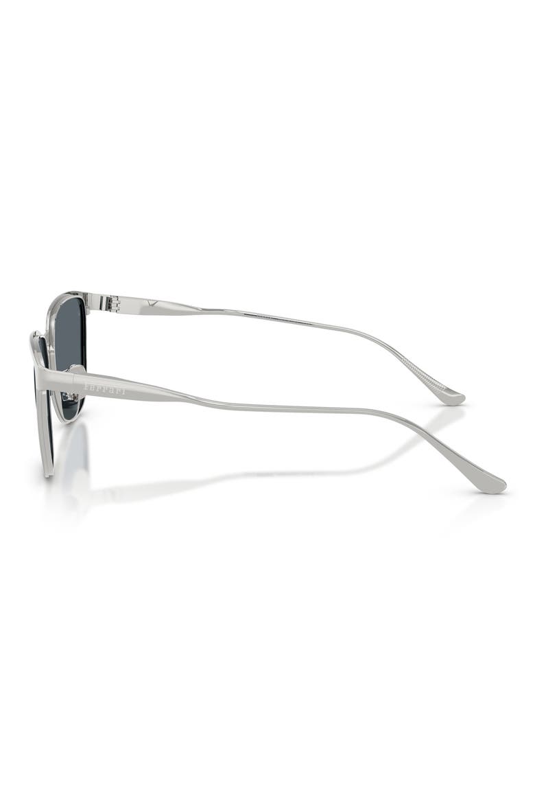 56mm Square Sunglasses, Alternate, color, SILVER MATTE / BLUE CRYSTAL