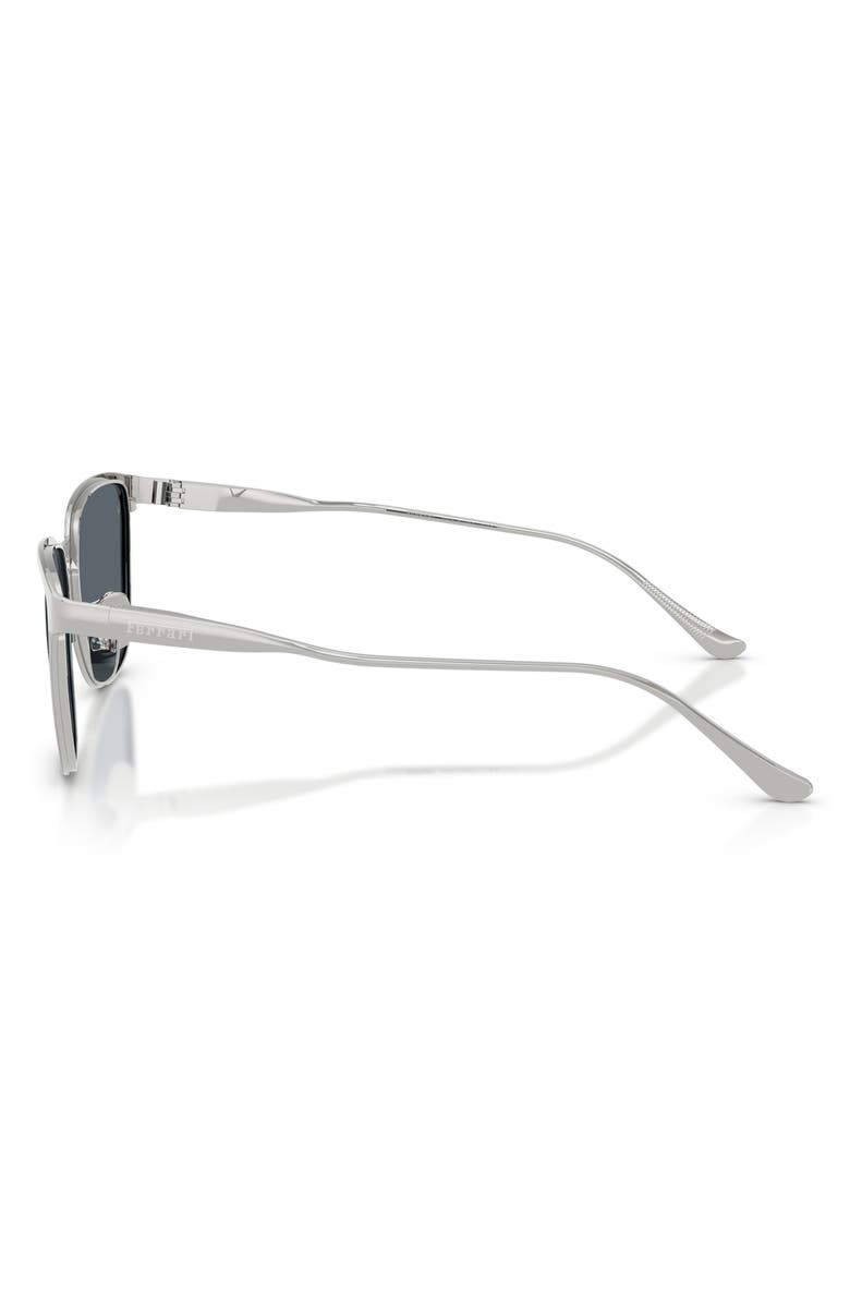 Ferrari 56mm Square Sunglasses, Alternate, color, Silver Matte / Blue Crystal