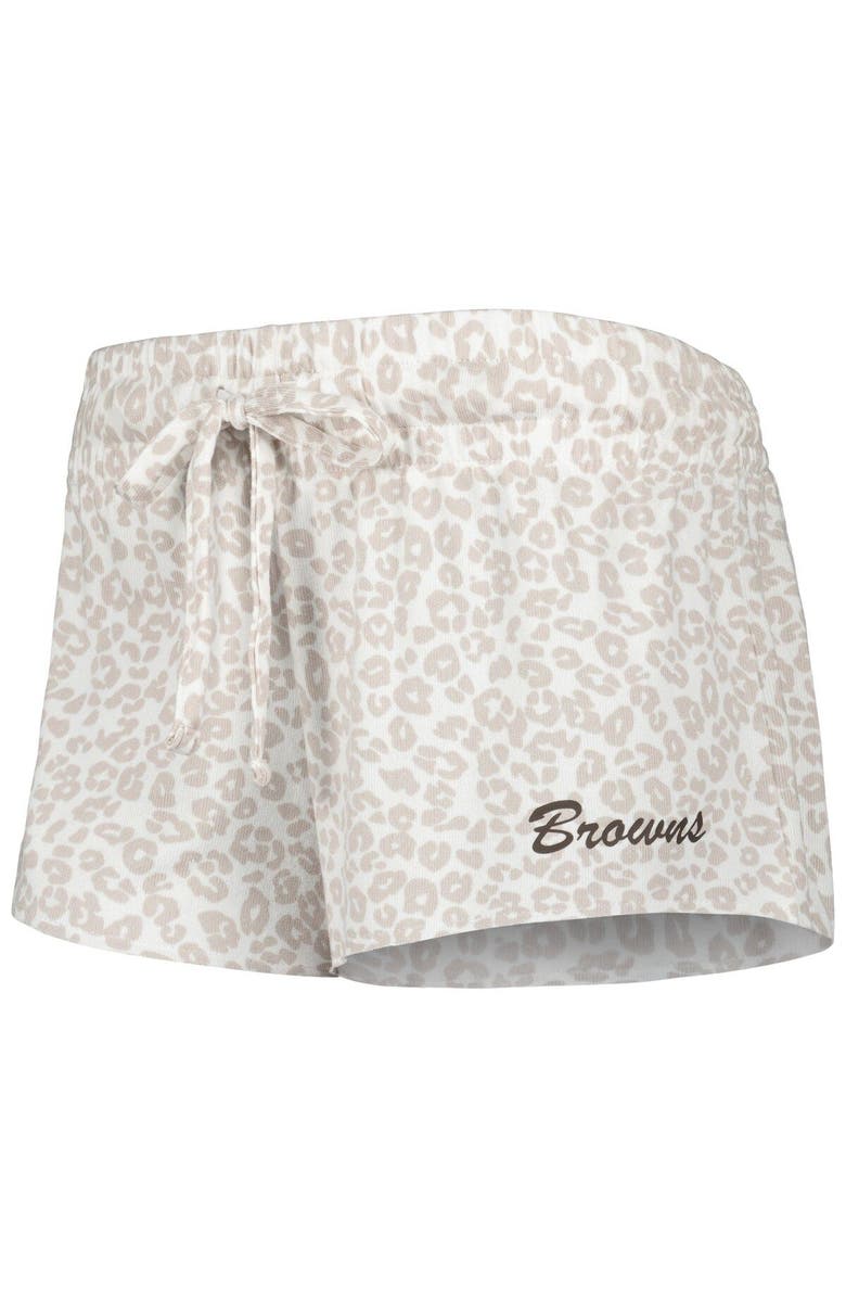 CONCEPTS SPORT Women's Concepts Sport White/Cream Cleveland Browns Montana Knit T-Shirt & Shorts Sleep Set, Alternate, color, White