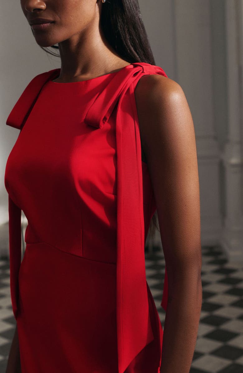 NEXT Satin Tie Detail Minidress, Alternate, color, Red