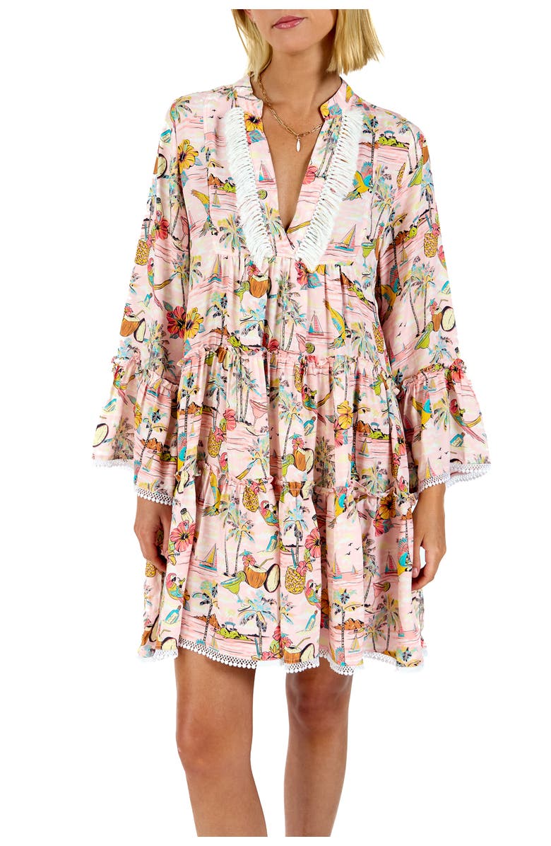 Kenny Flowers The Margaritaville Wastin' Away Again Tunic Dress, Main, color, Pink