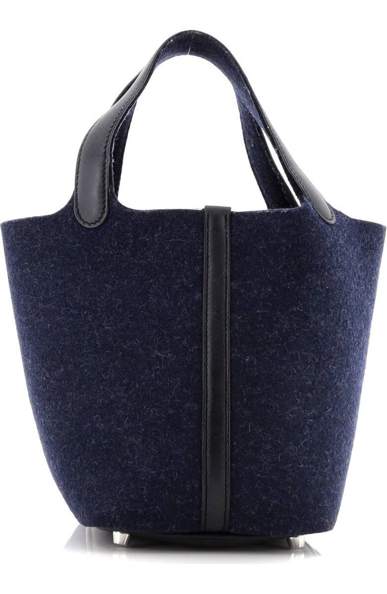 Pre-Owned Hermes Picotin Lock Bag Felt with Leather PM, Alternate, color, Bleu Nuit