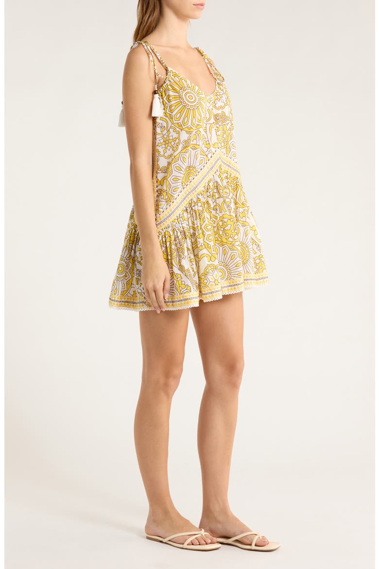 Gigi Print Ruffle Minidress, Alternate, color, SUNGLOW COMBO