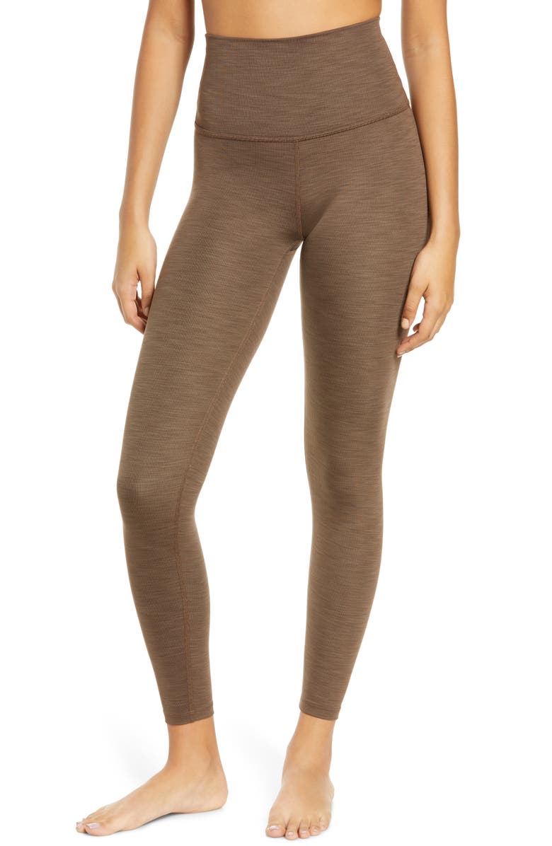 Beyond Yoga Heather High Waist Rib Leggings, Main, color, 