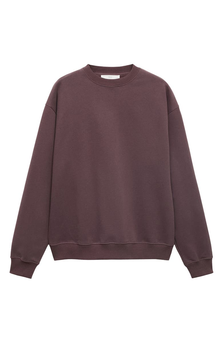 MANGO Cotton Fleece Sweatshirt, Alternate, color, Dark Red