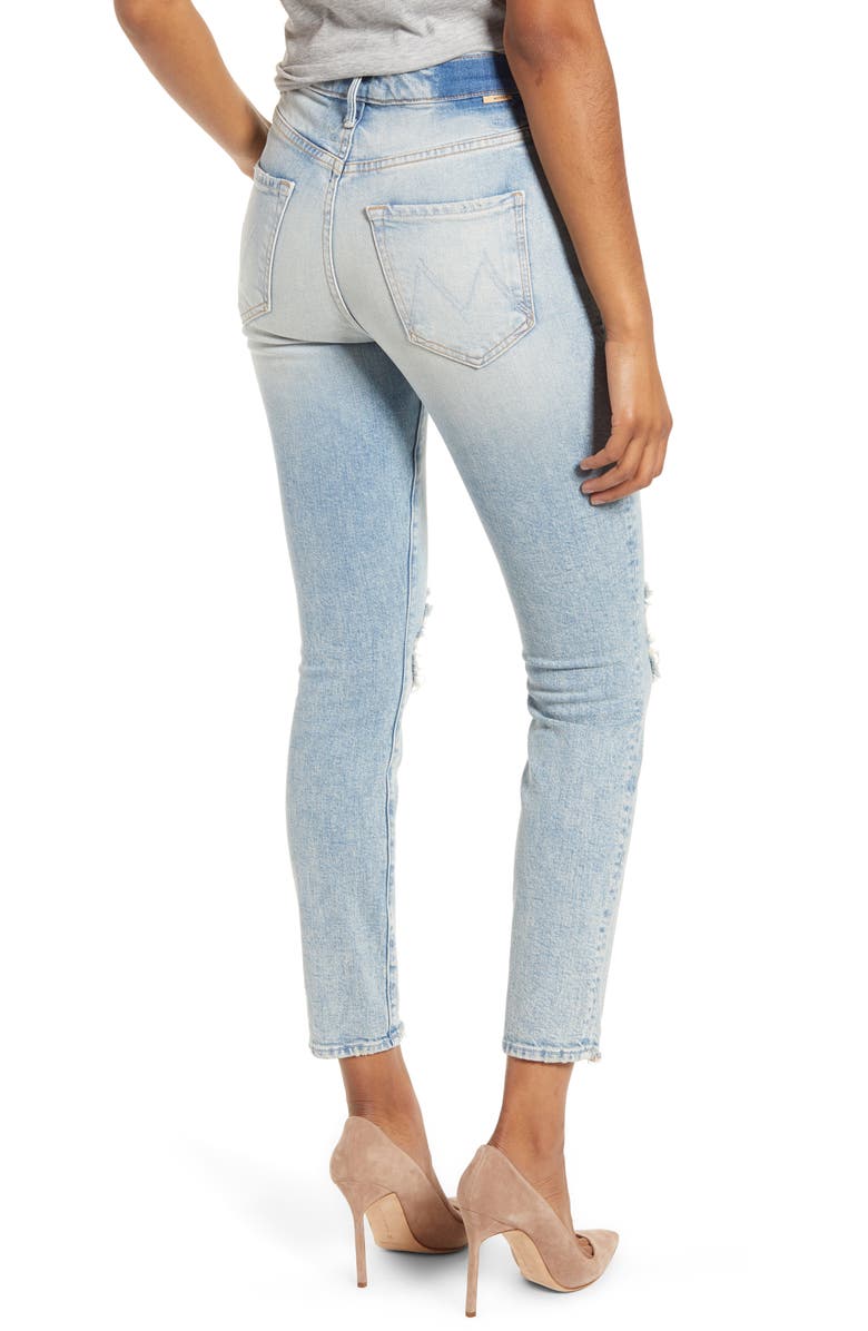 MOTHER MIRANDA + MOTHER Easy Does It High Waist Crop Skinny Jeans, Alternate, color,