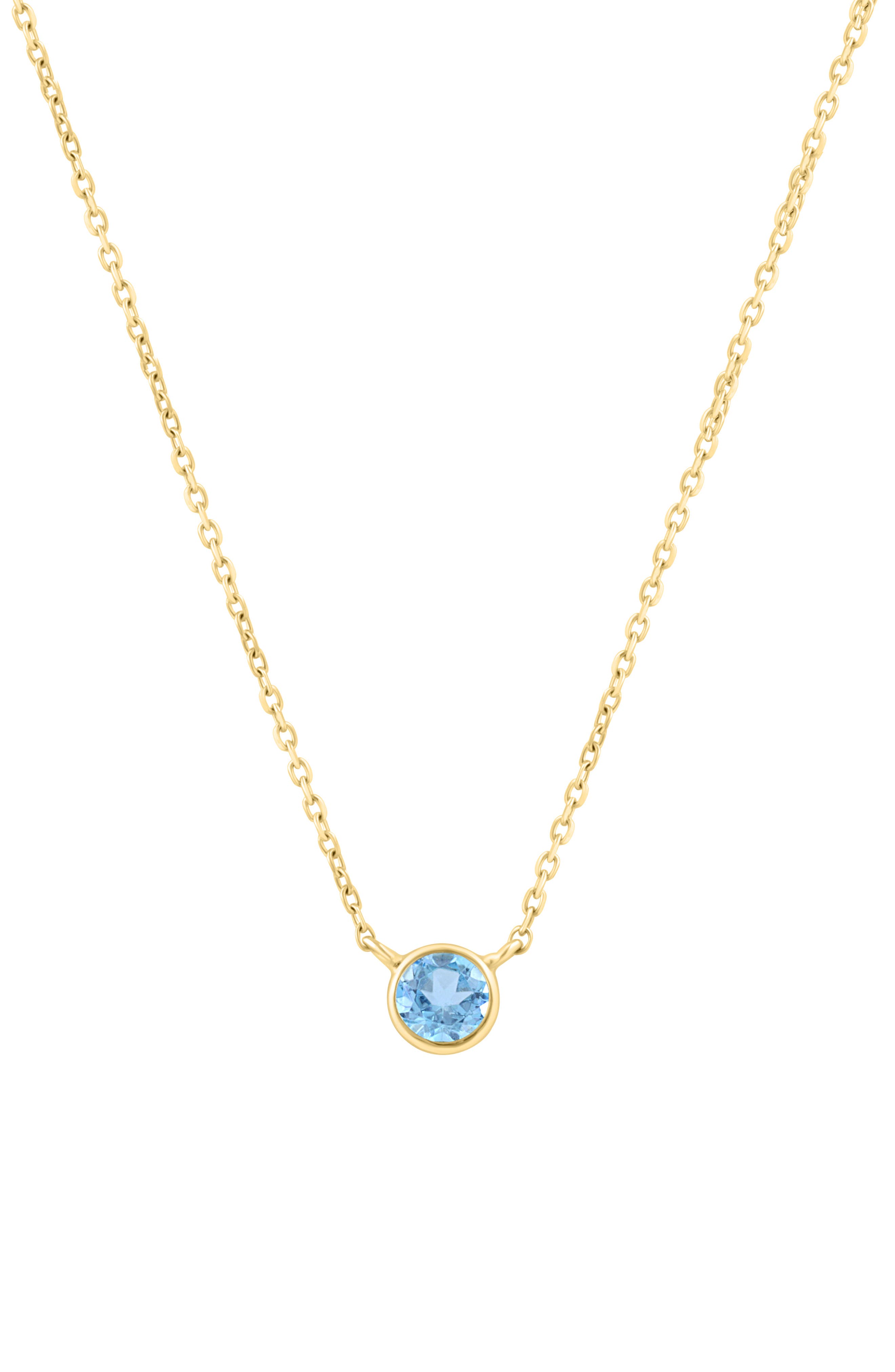 18k Gold Plated Sterling Silver Blue Stone Pendant Necklace