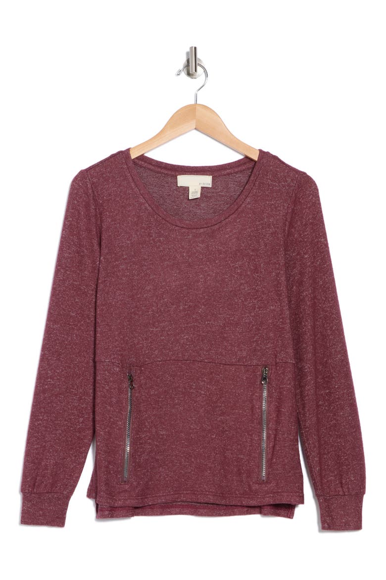 Mavis Zip Pocket Pullover, Alternate, color, RAISIN