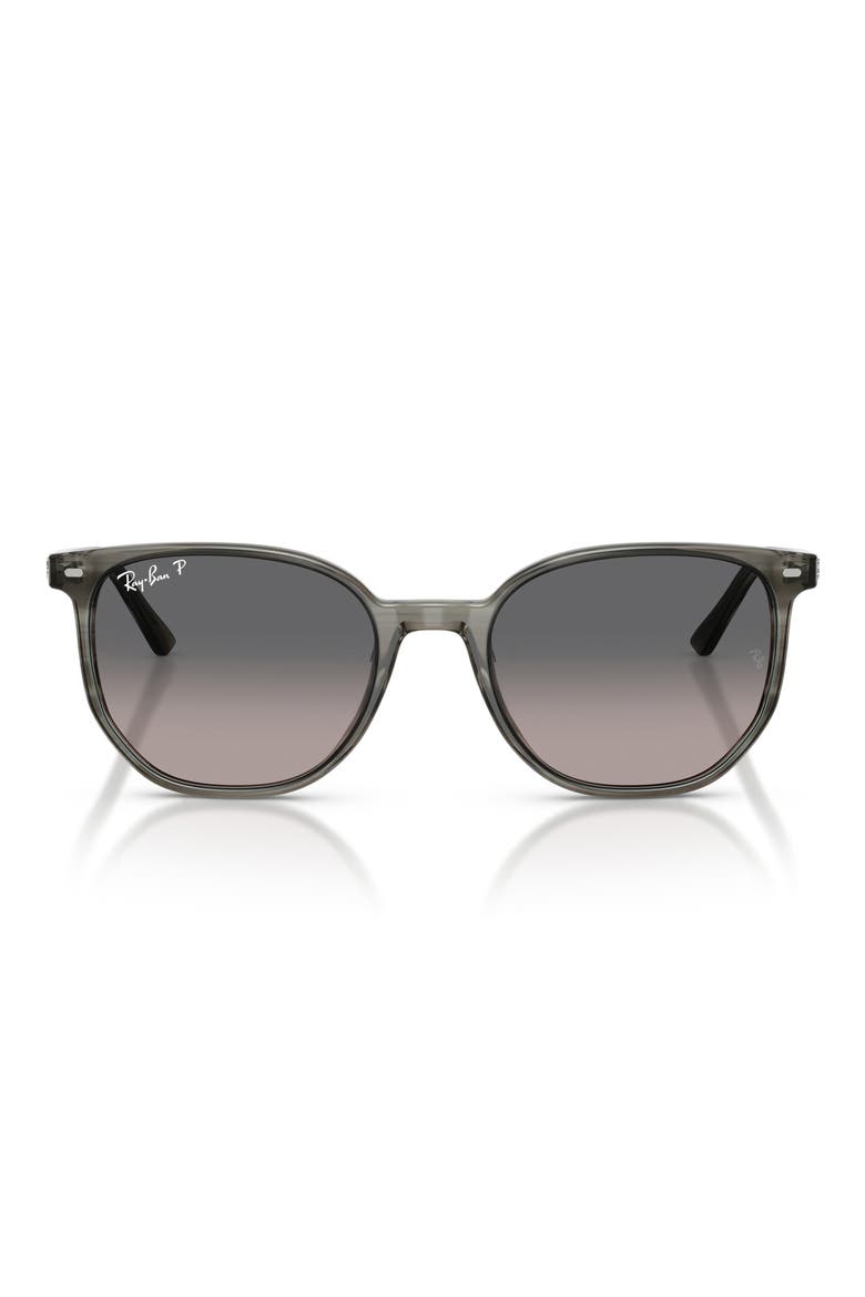 Elliot 54mm Polarized Square Sunglasses, Main, color, STRIPED GREY / GREY GRADIENT