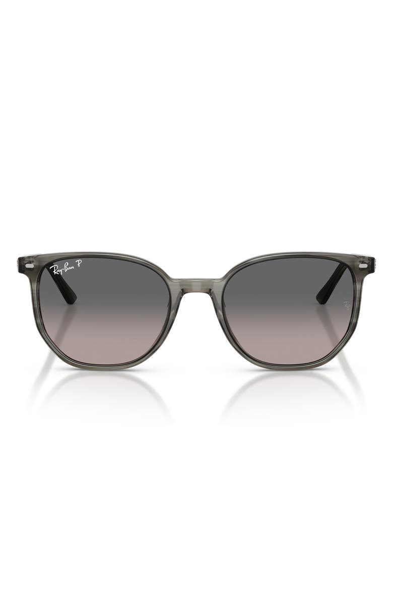 Ray-Ban Elliot 54mm Polarized Square Sunglasses, Main, color, Striped Grey / Grey Gradient