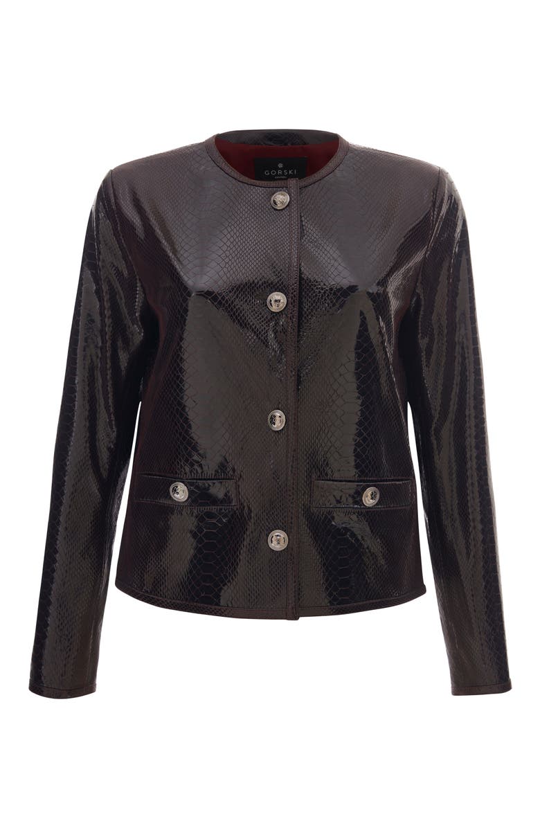 GORSKI Genuine Metis Suede Pythn Printed Jacket, Alternate, color, Burgundy