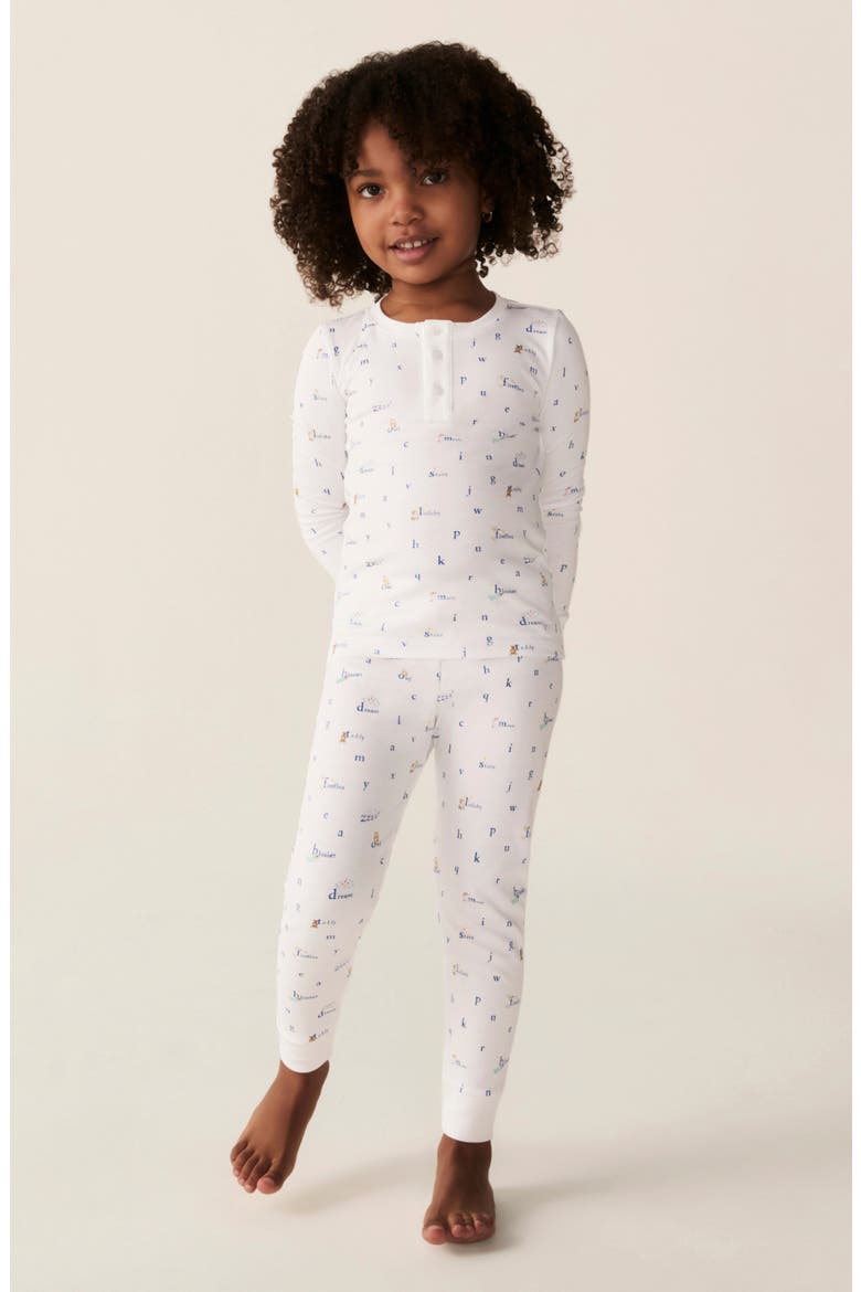 Fitted Two-Piece Pima Cotton Pajamas, Alternate, color, WHITE MULTI