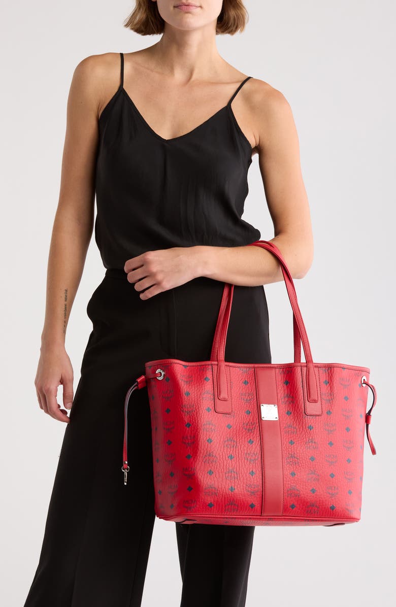 MCM Medium Liz Reversible Shopper, Alternate, color, Candy Red