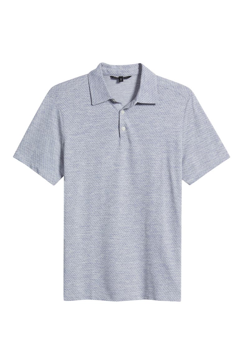 Tristan Geo Print Short Sleeve Polo, Alternate, color, VINTAGE BLUE