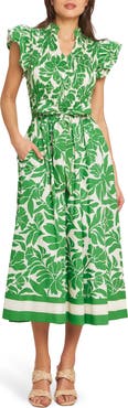FLYING TOMATO Print Midi Dress