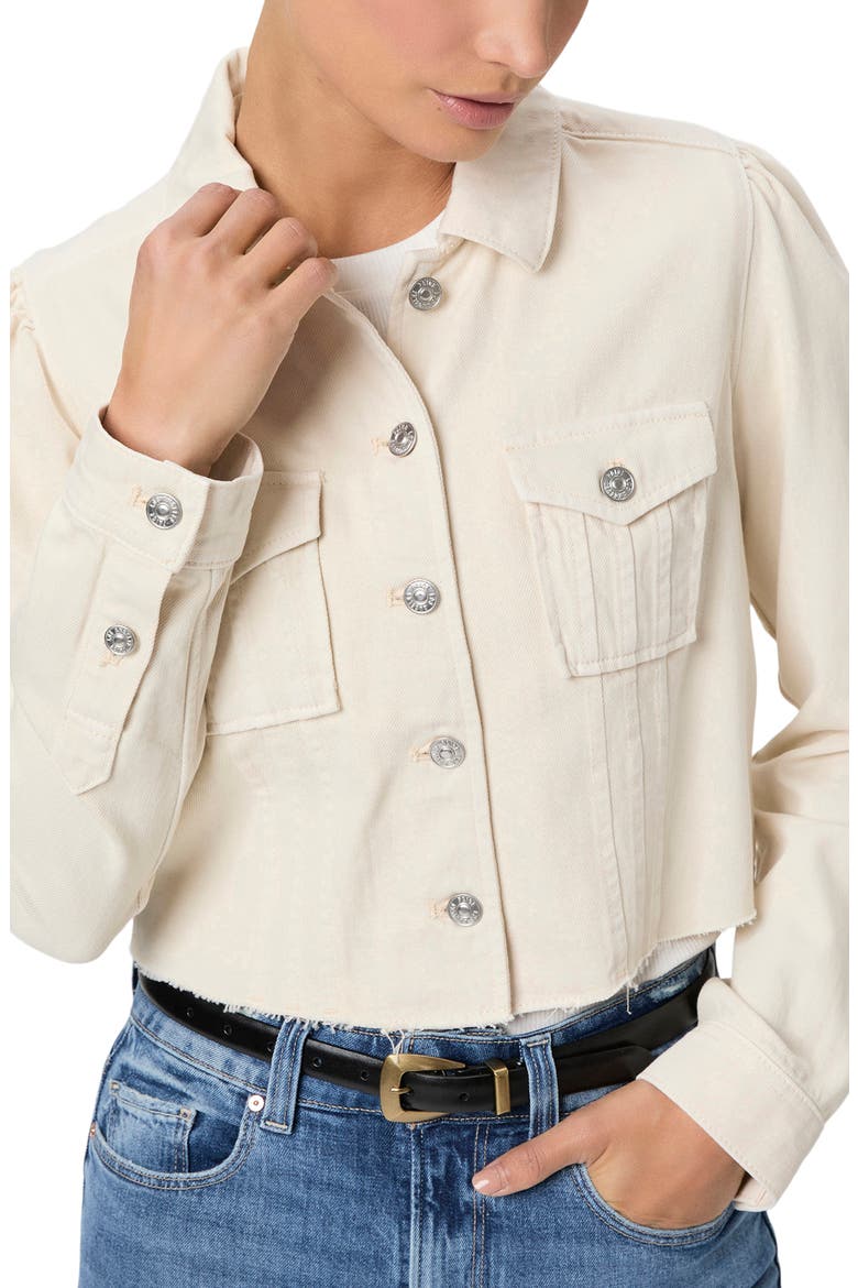 Pacey Raw Hem Crop Twill Jacket, Alternate, color, QUARTZ SAND