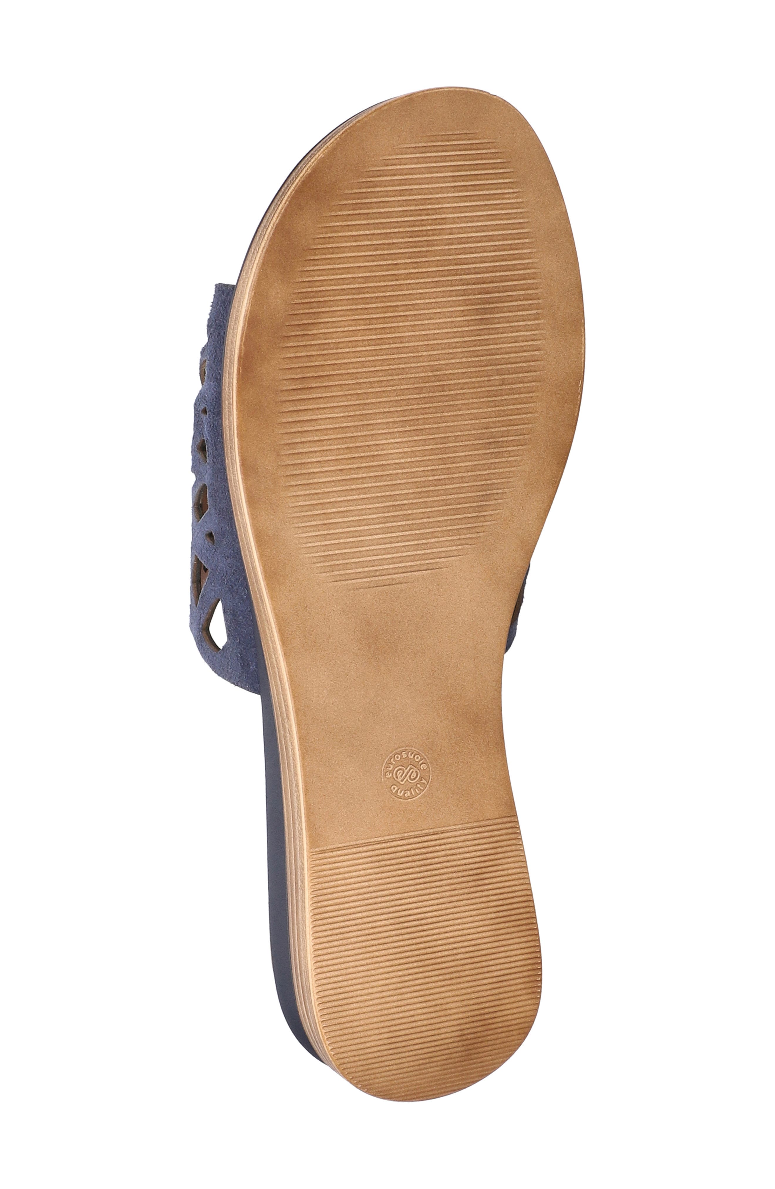 Cas-Italy Wedge Slide Sandal, Alternate, color, NAVY ITALIAN LEATHER