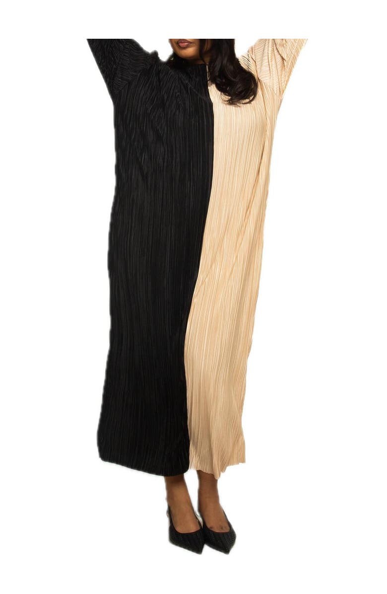 FASHION-SZN CURVE Colour block Midaxi Dress, Alternate, color, Black