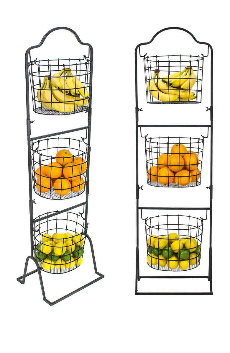 SORBUS Black 3 Tier Hanging Basket, Alternate, color,