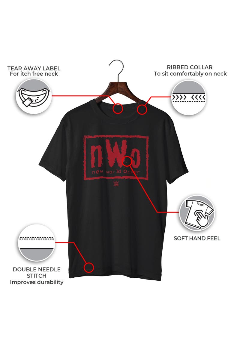 Men's WWE Red Order Logo Graphic Tee, Alternate, color, Black