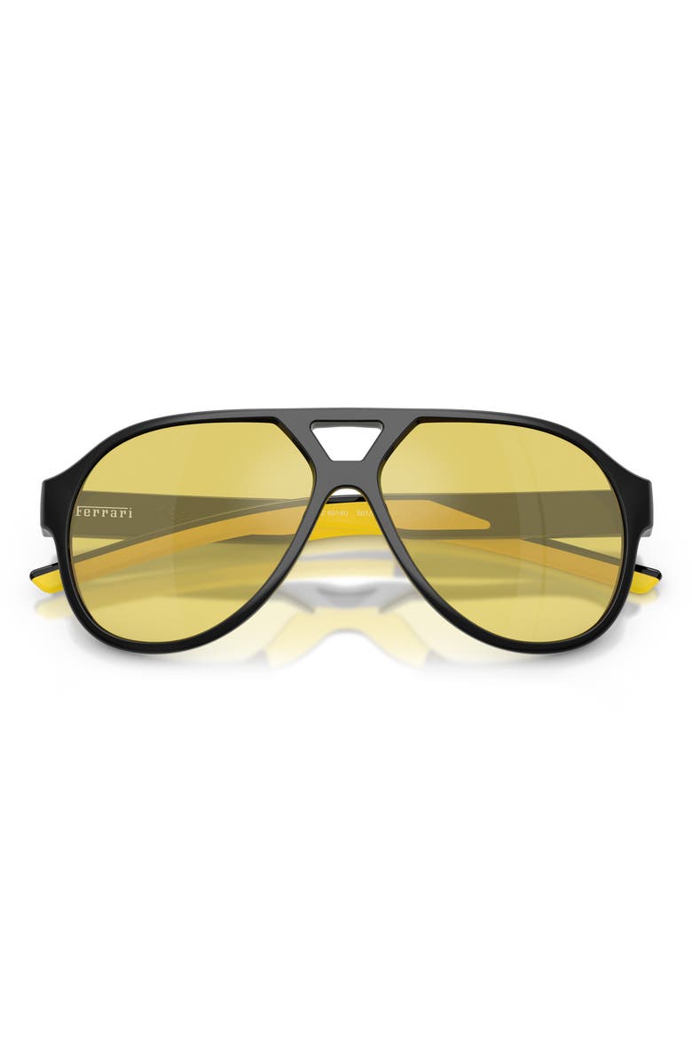 Scuderia Ferrari 58mm Pilot Sunglasses, Alternate, color, Black / Mirror Yellow