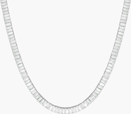 Aurate New York Lab Grown White Sapphire Baguette Tennis Necklace