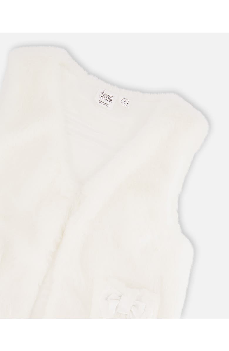 Deux par Deux Little Girl's Faux Fur Vest Off White, Alternate, color, 