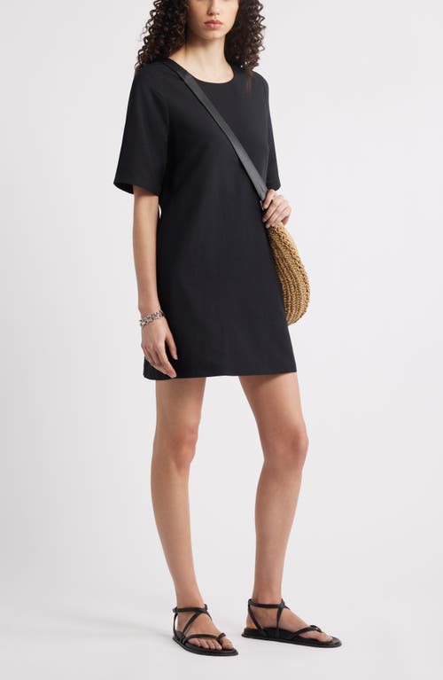 Nordstrom Short Sleeve Shift Dress In Black