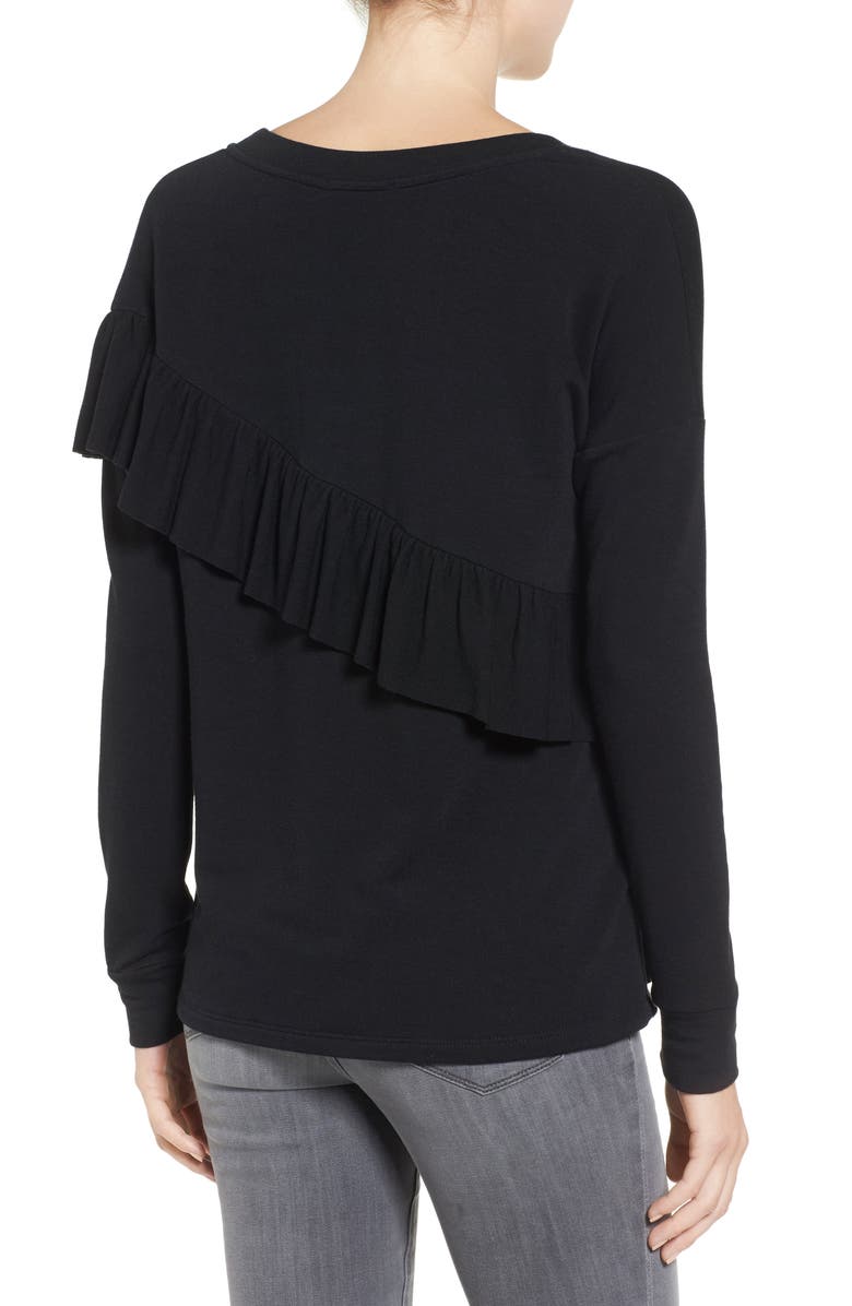 Pleione French Terry Ruffle Sweatshirt, Alternate, color, 
