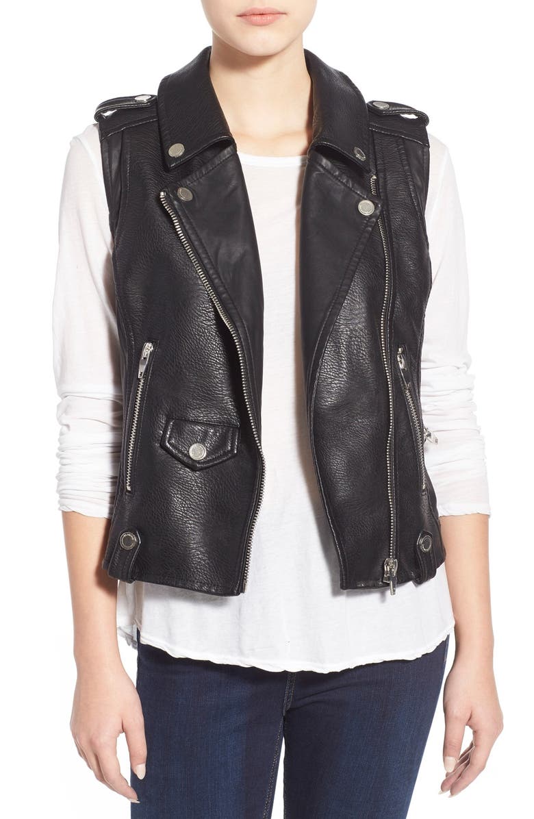 BLANKNYC Faux Leather Moto Vest, Main, color, 