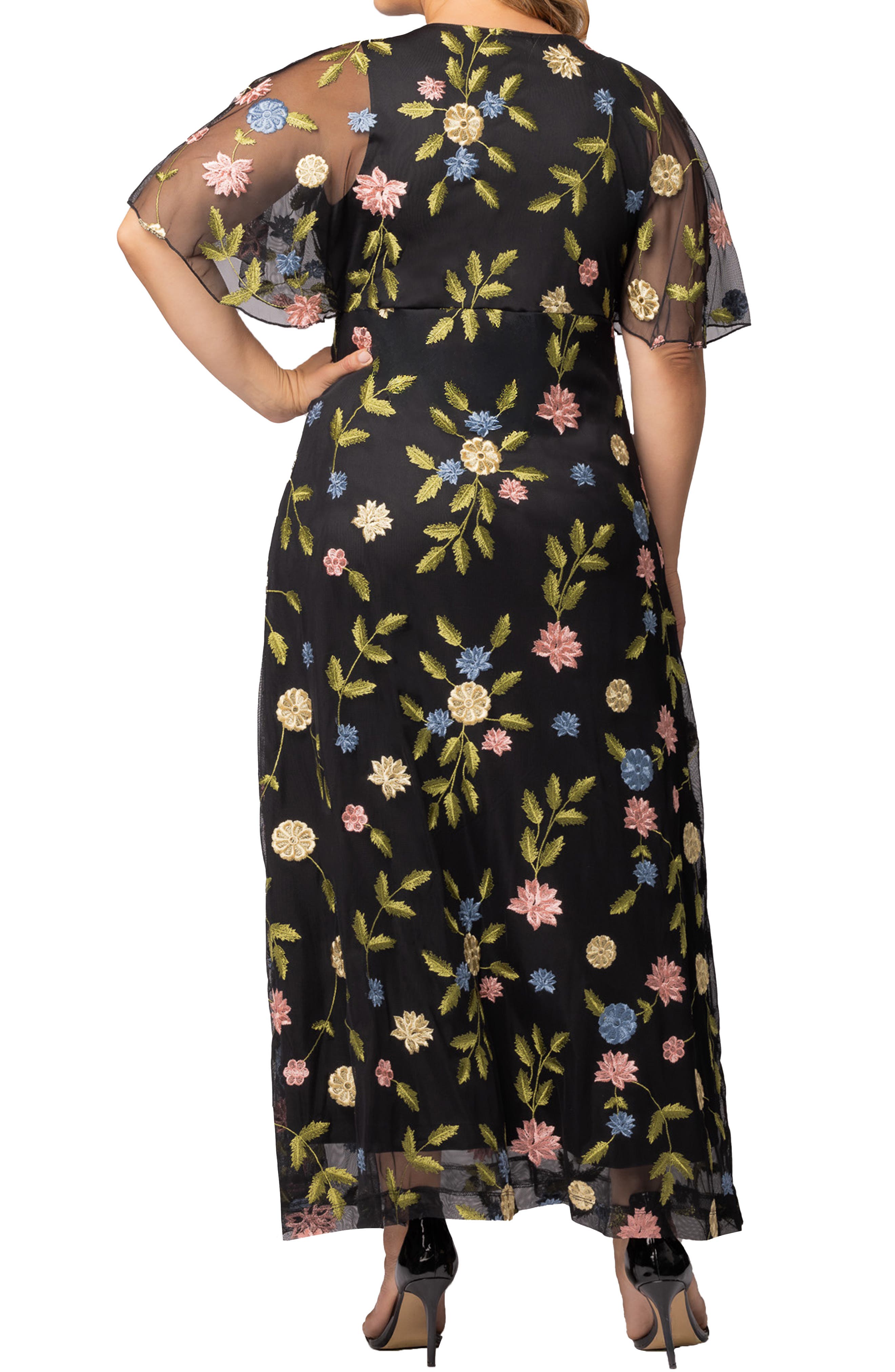 Embroidered Elegance Floral Gown - image 4