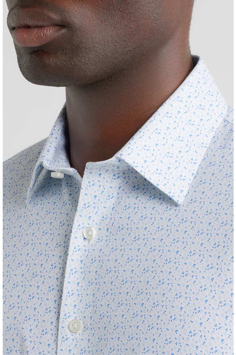 Trim Fit Floral Premium Performance Twill Dress Shirt, Alternate, color, BLUE ASHLAND PAT