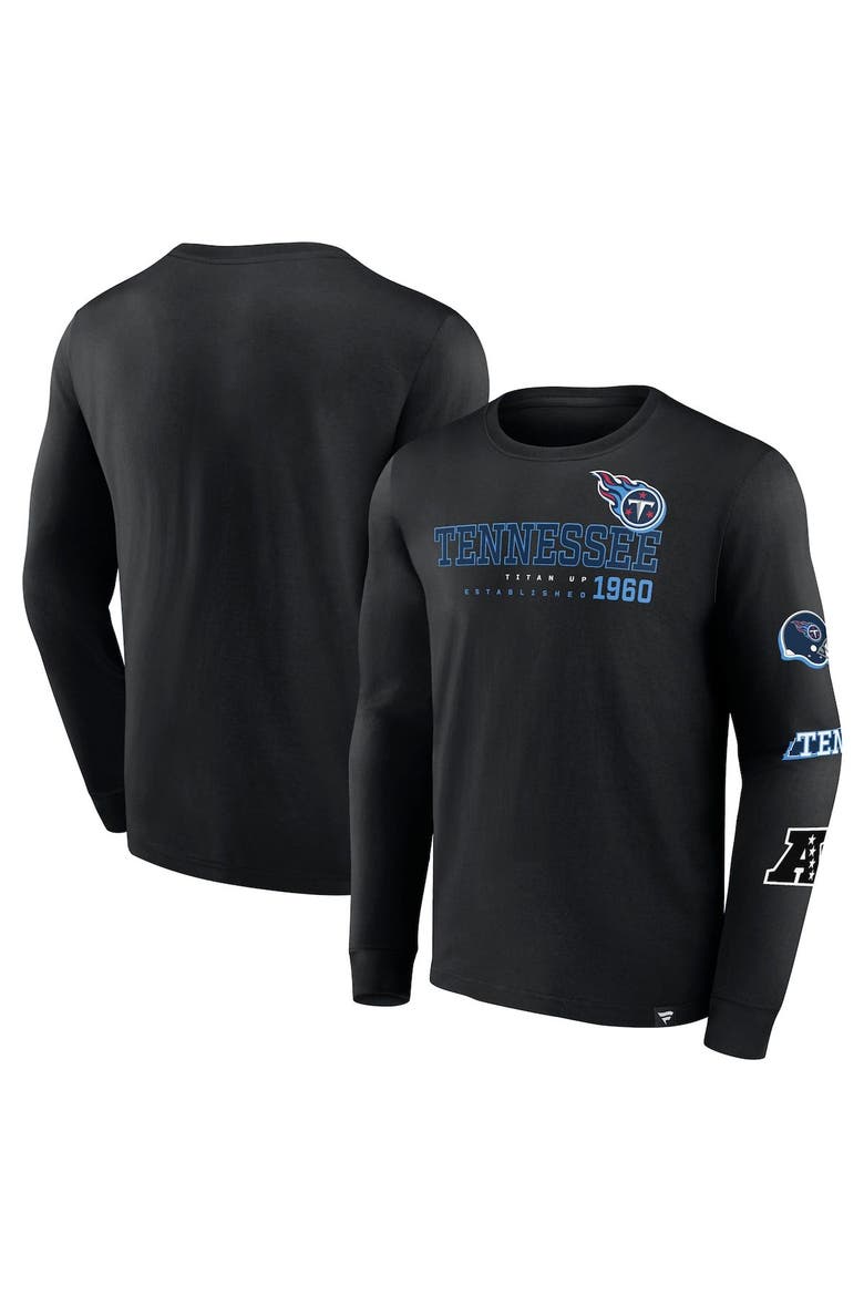 Men's Fanatics Branded Black Tennessee Titans High Whip Pitcher Long Sleeve T-Shirt, Main, color, Black