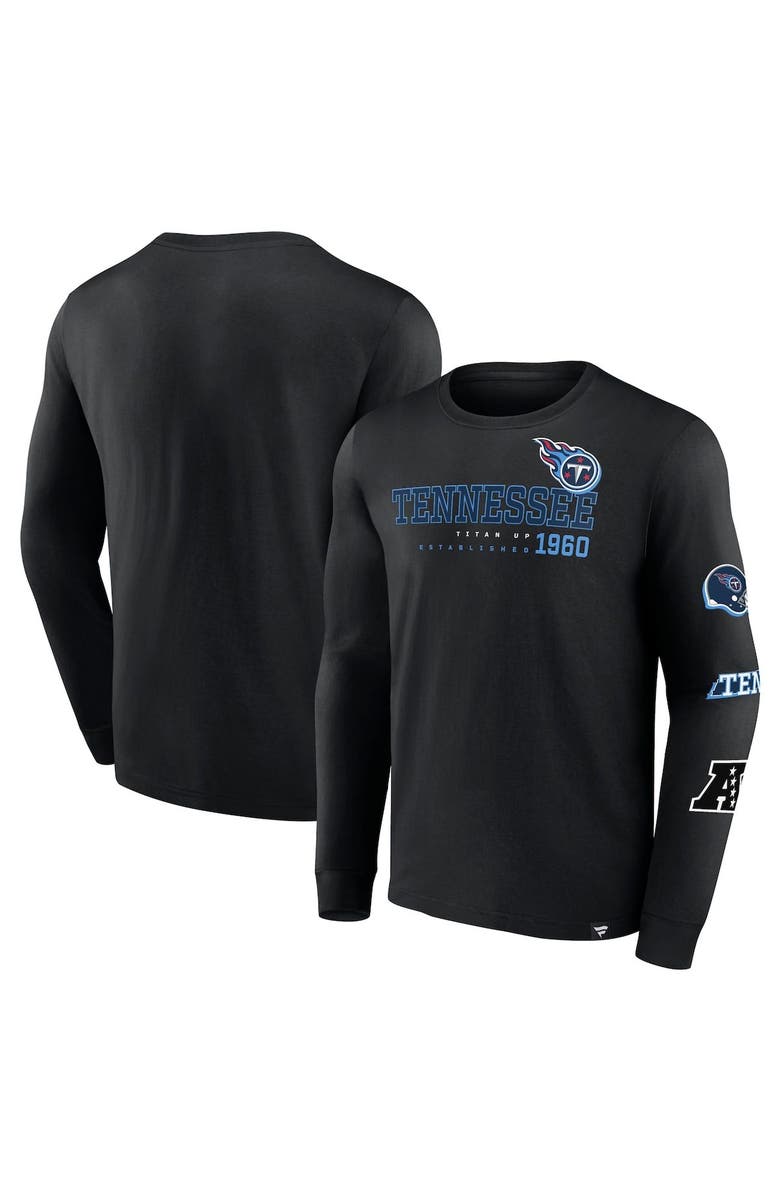 FANATICS Men's Fanatics Branded Black Tennessee Titans High Whip Pitcher Long Sleeve T-Shirt, Main, color, 