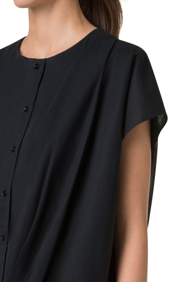 Akris Sleeveless Cotton Voile Crop Top, Alternate, color, Black