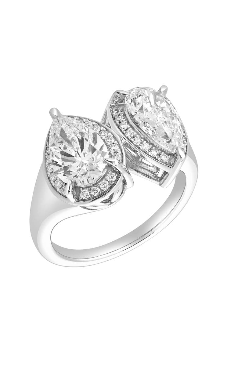 LuvMyJewelry Sansa 14K Gold Toi et Moi Pear Lab Grown Diamond Ring - 3.25 Cts, Alternate, color, 14K White Gold