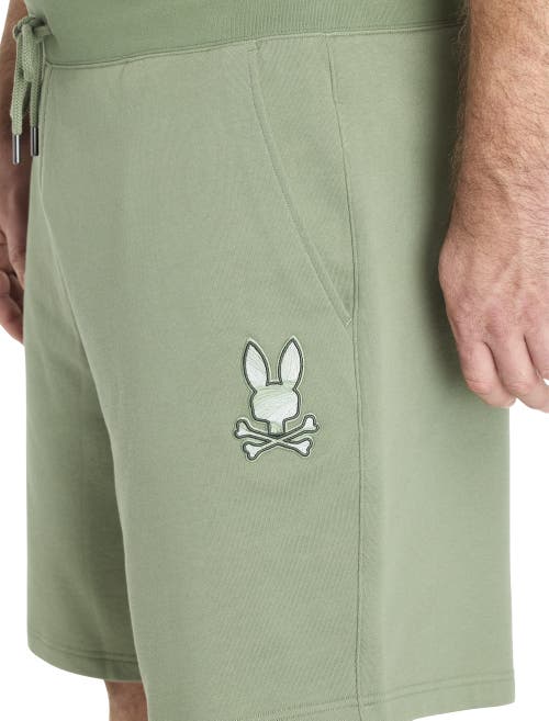 Psycho Bunny Big & Tall Baxter Embroidered French Terry Shorts In Sea Spray