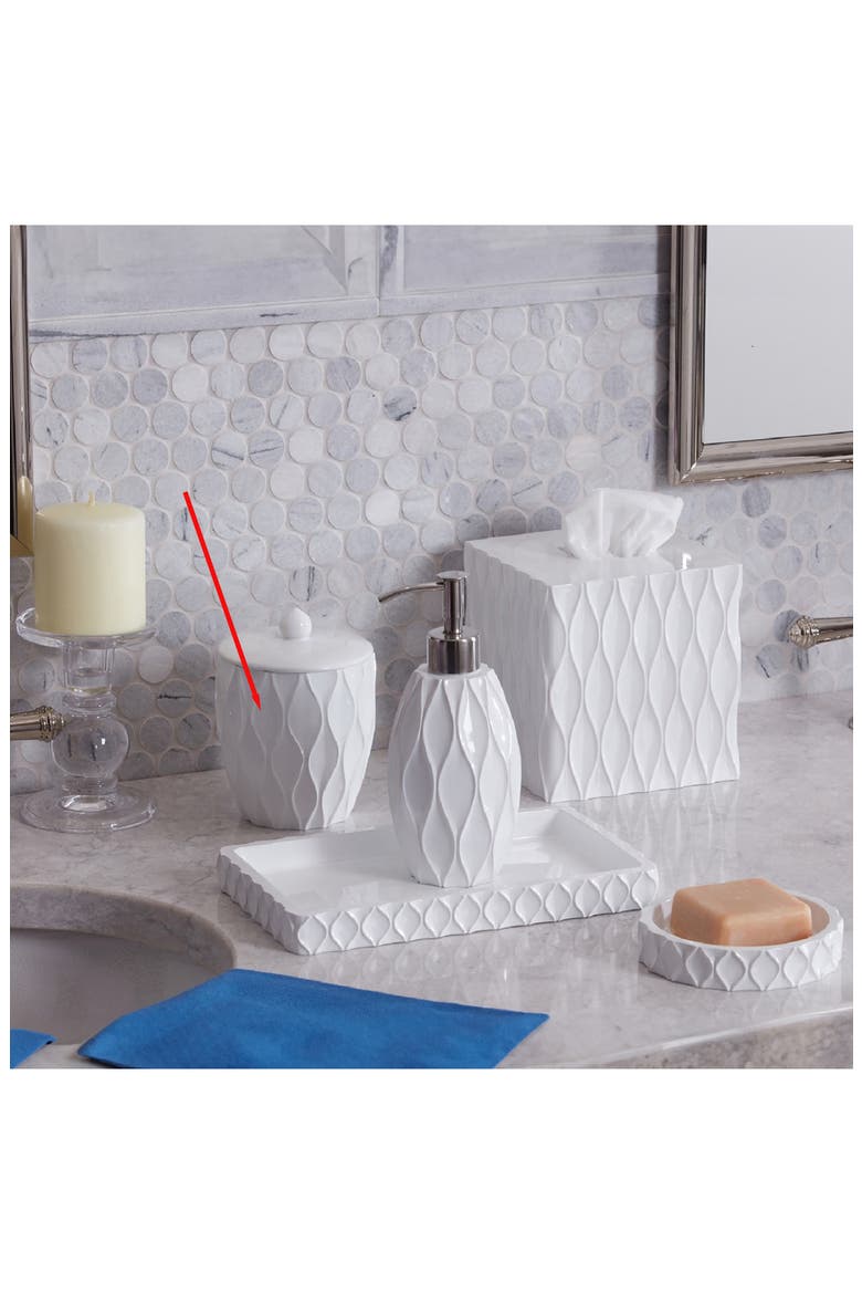 Wave Bathroom Canister, Alternate, color, WHITE RESIN