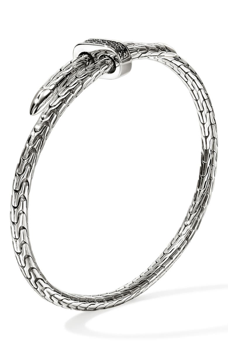 John Hardy Spear Flex Cuff, Sterling Silver, Pavé, Alternate, color, Silver