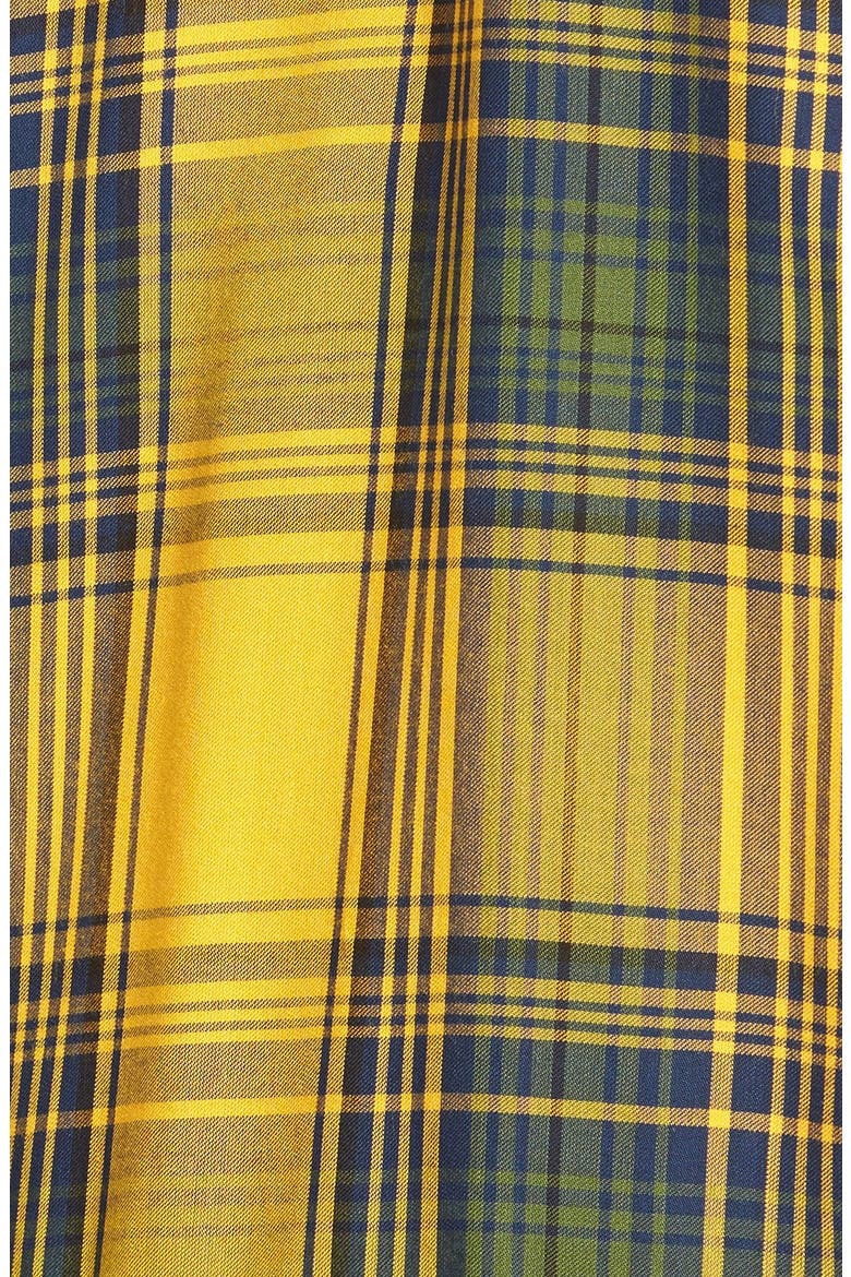 Ruffle Hem Plaid Shirt, Alternate, color, HARVEST GOLD