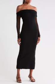 Reiss Angelica Off the Shoulder Knit Dress