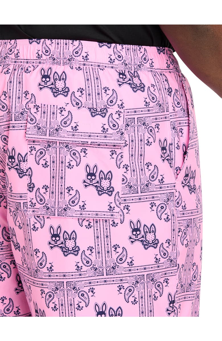 Psycho Bunny Big & Tall Luke Allover Swim Trunks, Alternate, color, Pink