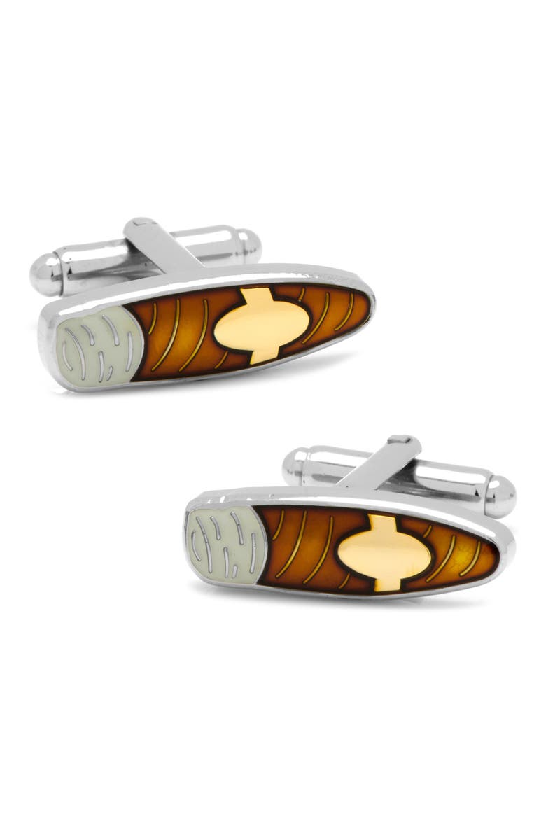 Cigar Cuff Links, Main, color, BROWN