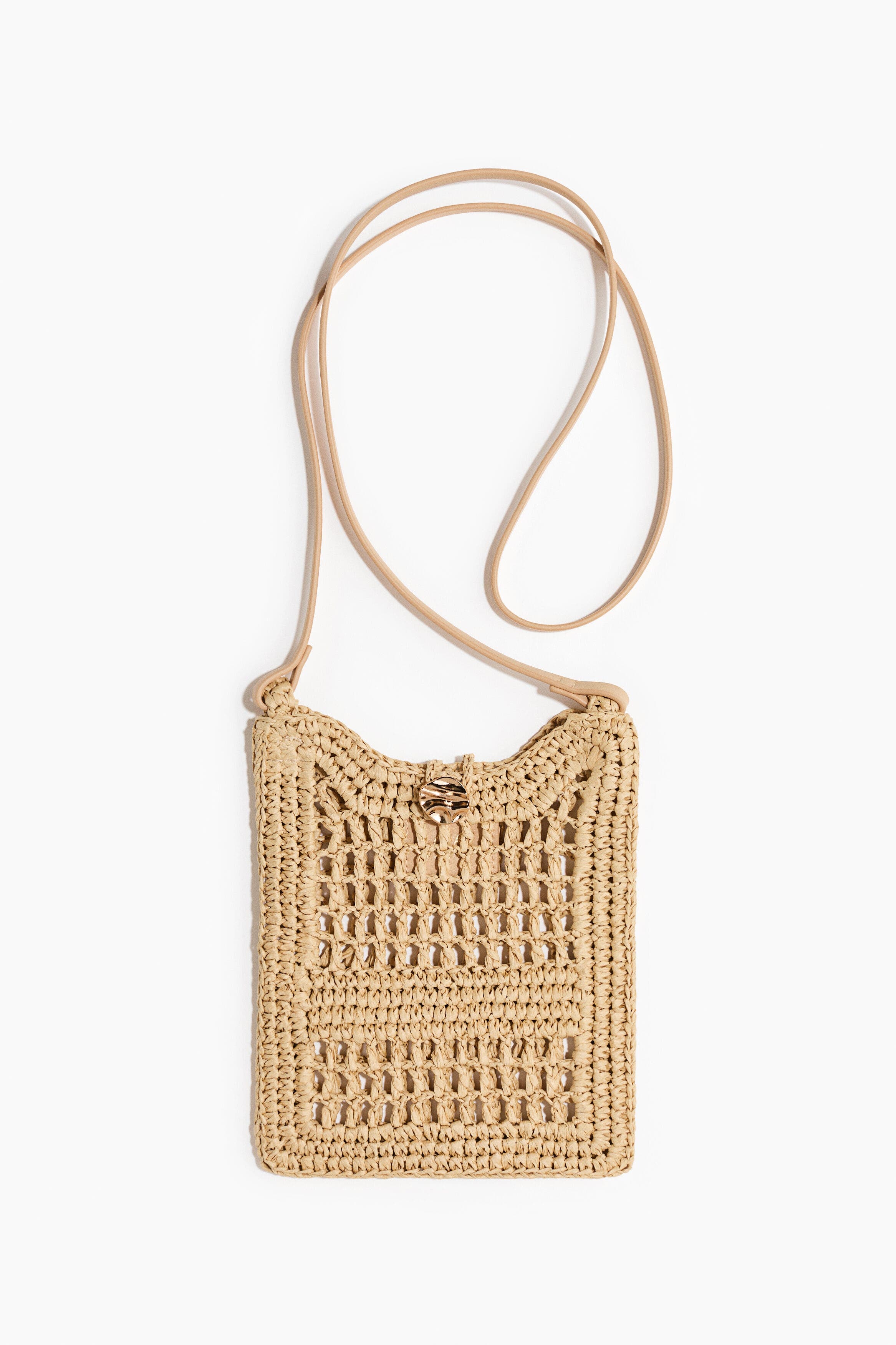 H&M Straw Phone Bag, Main, color, Beige
