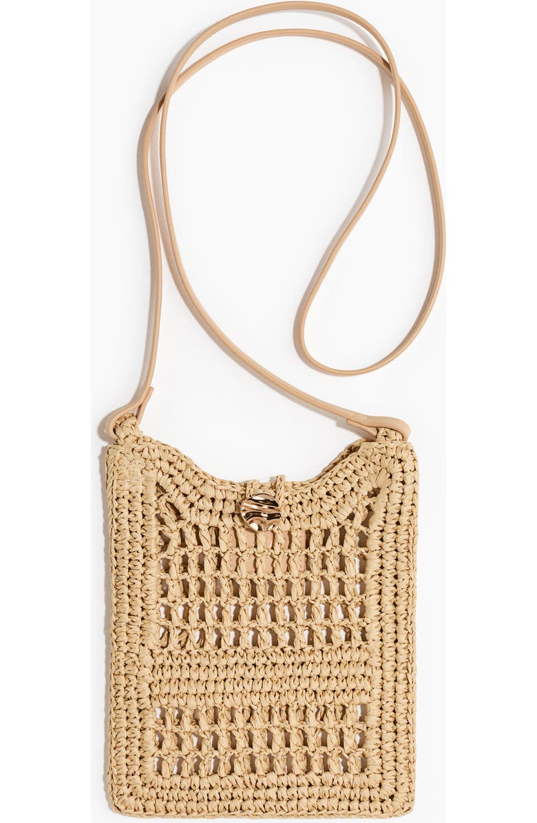 H&M Straw Phone Bag, Main, color, Beige
