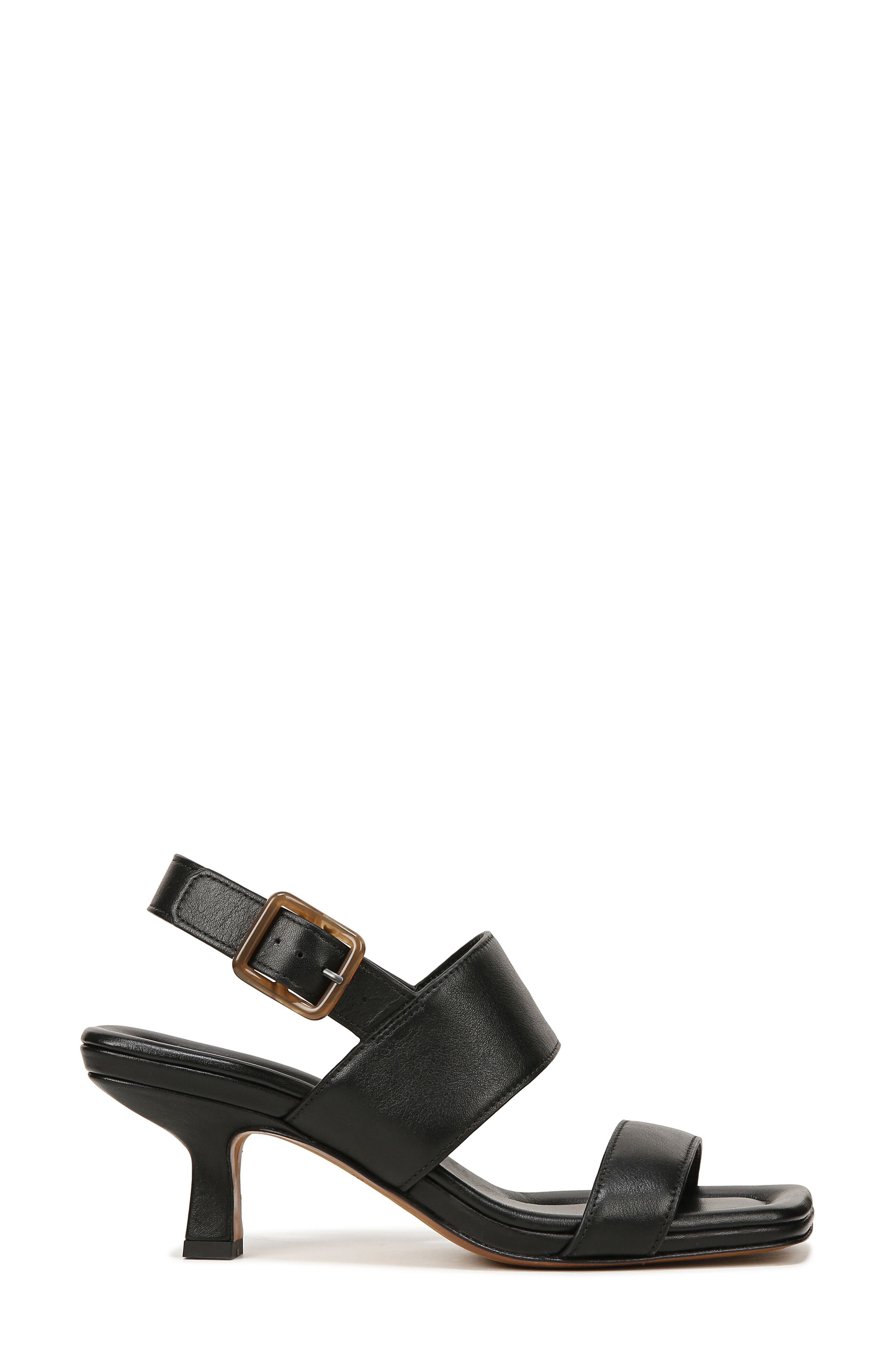 VINCE. Womens Black Cork Strappy Hazen Square Toe Slip On Leather Slingback Sandal main image 1